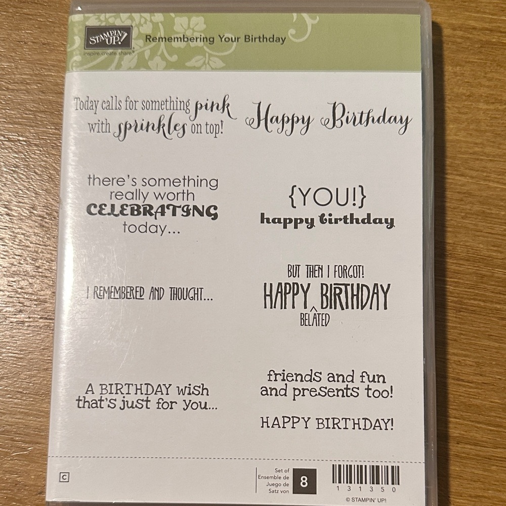 Stampin' Up! Remembering Your Birthday Stamp Set